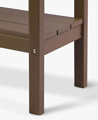 55" Outdoor Patio Hdpe Adirondack 2-Tier Shelf Console Table