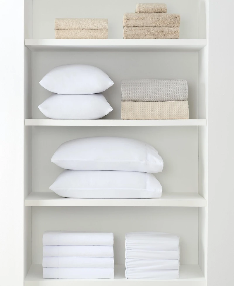 Arkwright Home Lulworth Pillowcases (12 Pack), Standard/Queen Size, White, Cotton Polyester Blend, 250 Thread Count