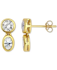 Giani Bernini Cubic Zirconia Octagon & Square Drop Earrings 18k Gold-Plated Sterling Silver, Created for Macy's