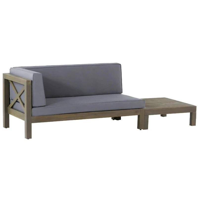 Brava X-Back Corner Bench-l With Coffee Table