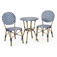 Streamdale Navy & White 3-Piece Bistro Set
