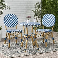 Streamdale Navy & White 3-Piece Bistro Set