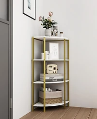 Streamdale 4-Tier Corner Shelf Bookcase & Plant Stand