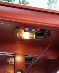 Streamdale Furniture Lighted Glass Curio Display Cabinet, Display Cabinet, Glass Storage Cabinet Glass Wine cabinet Wood Frame Toy Display for Living