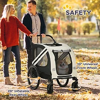 Streamdale Furniture 2-in-1 Pet Bike Trailer for Small Dogs, Road-Visibility Bicycle Stroller, Weather-Strong Bike Wagon Trailer Sidecar Attachment, W