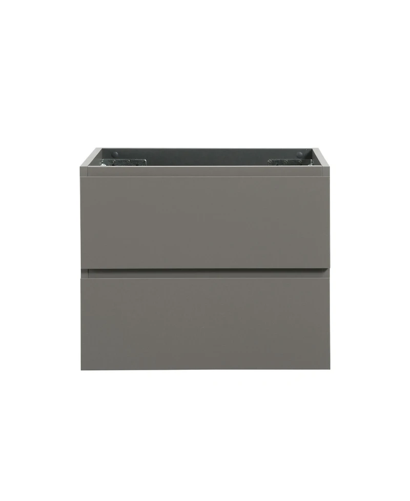 Streamdale Gray Wall Cabinet with Two Drawers, Pre-Assembled