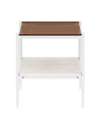 Streamdale Furniture Set of 2 Rectangle End Table, Tempered Glass Tabletop with Mdf layer, Modern Table for Living Room