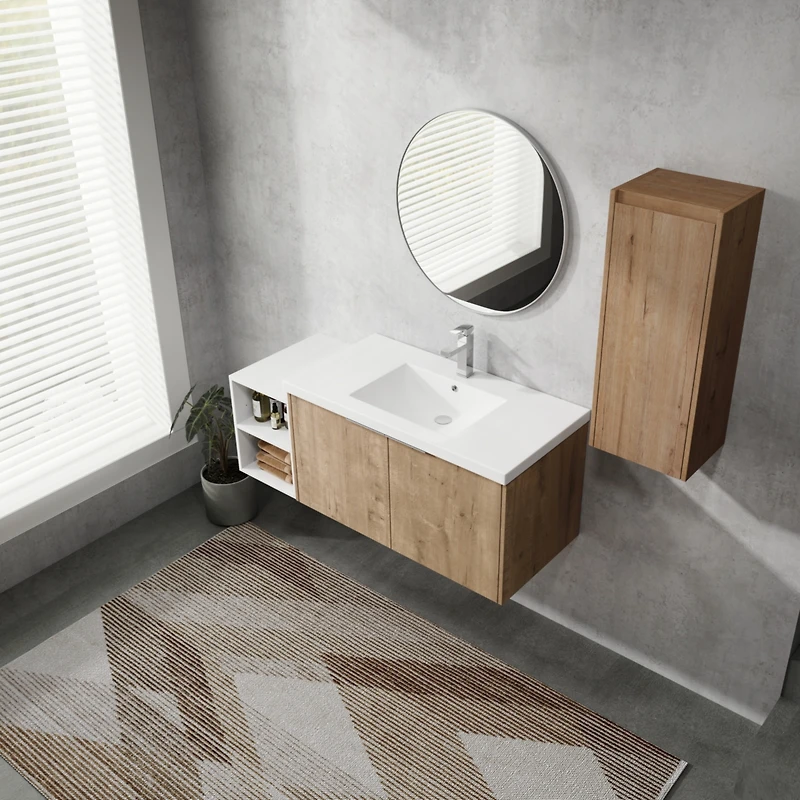 Streamdale 48" Wall-Mount Vanity with Sink and Cabinet