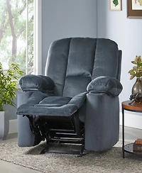 Simplie Fun Luxurious Manual Recliner Chair In Silver With Skin-Friendly Fabric And Dual Cup Holders