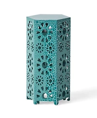 Streamdale Eliana 2-Piece Sunburst Cutout Side Table Set In Teal, Blue, Or Green