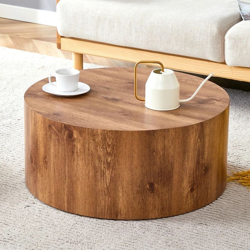 Streamdale Versatile Cylindrical Table with Patterned Design