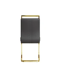 Streamdale Furniture Modern Dining Chairs, Pu Faux Leather High Back Upholstered Side Chair with C-shaped Tube. Plating Golden Metal Legs for Dining R
