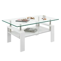 Streamdale Modern Glass Rectangle Coffee Table