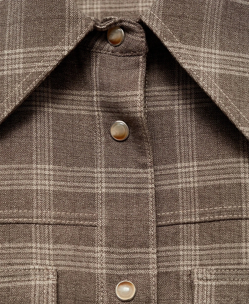 Mango Women's Pockets Detail Check Overshirt