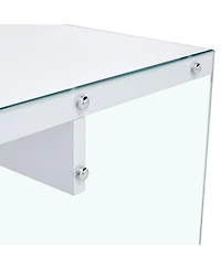 Streamdale Modern Coffee Table Mdf Top, Clear Glass Sides