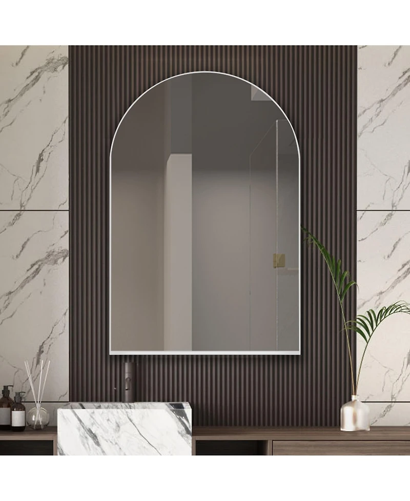 Streamdale Arched Mirror Cabinet with Shelves, 24x36in, White