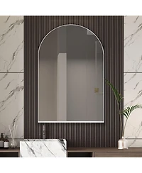Streamdale Arched Mirror Cabinet with Shelves, 24x36in, White