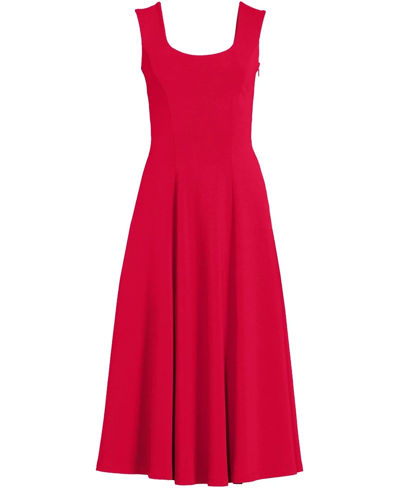 Lands' End Women's Starfish Midi Fit and Flare Dress