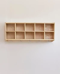 ECR4Kids Streamline 10-Section Hanging Coat Locker, Natural