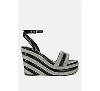 My Bliss Rhinestone Studded Wedge Sandals