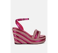 My Bliss Rhinestone Studded Wedge Sandals