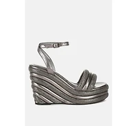 My Bliss Rhinestone Studded Wedge Sandals