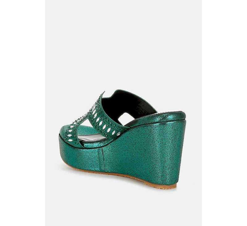Marnier Diamante & Rhinestone Detail Cut-Out Sandals