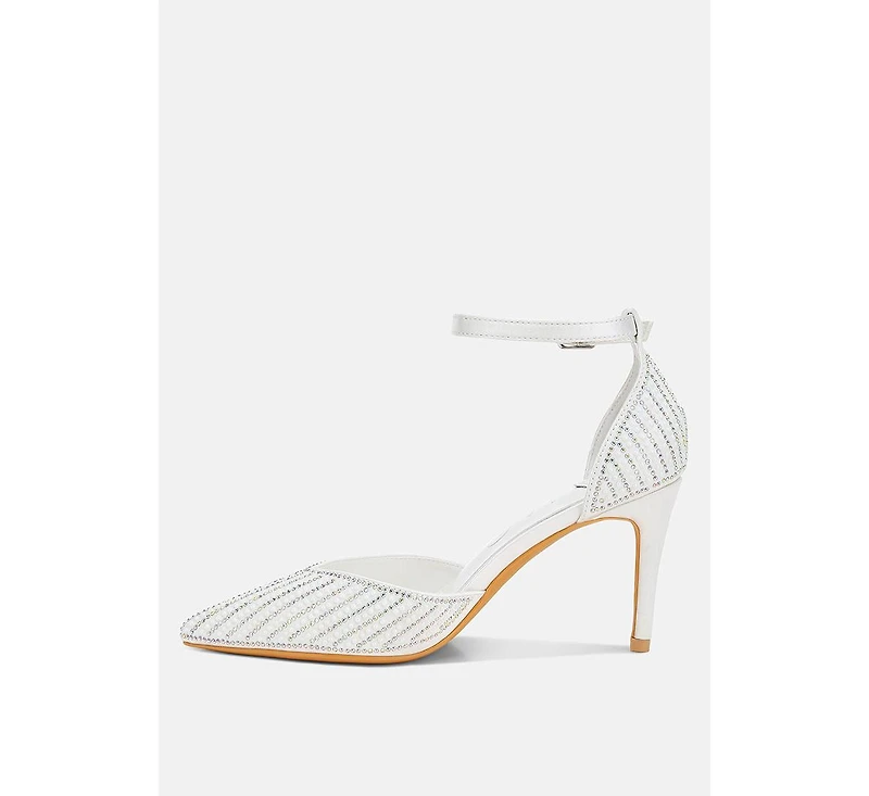 Wanda Pearls & Sequins Embellished Stiletto Sandals Women