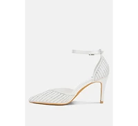 Wanda Pearls & Sequins Embellished Stiletto Sandals Women