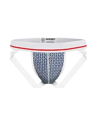 Mens Bamboo Jockstrap - Blue Geometric