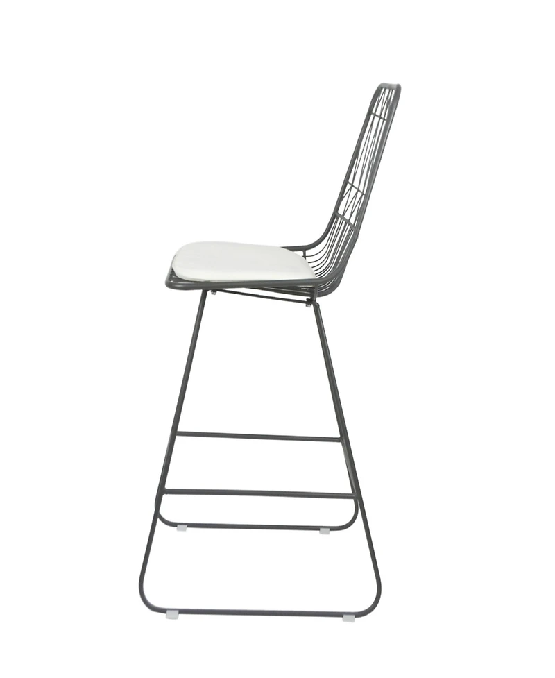 Streamdale Geometric Counter Stools with Durable Frame and Water-Resistant Cushions (Set of 2)