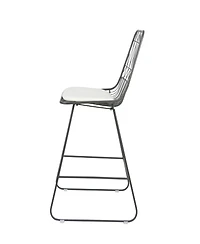 Streamdale Geometric Counter Stools with Durable Frame and Water-Resistant Cushions (Set of 2)