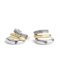 Coach Faux Stone Pave Tubular Triple Huggies Earrings