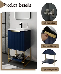 Freestanding Plywood Vanity with Soft-Close Doors and Resin Basin