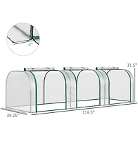 10' x 3' x 2.5' Mini Greenhouse, Portable Tunnel Green House with Roll-Up Zippered Doors, Uv Waterproof Cover, Steel Frame, Clear