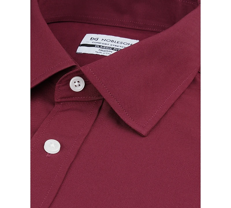 Men Classic-Fit Solid Color Dress Shirt