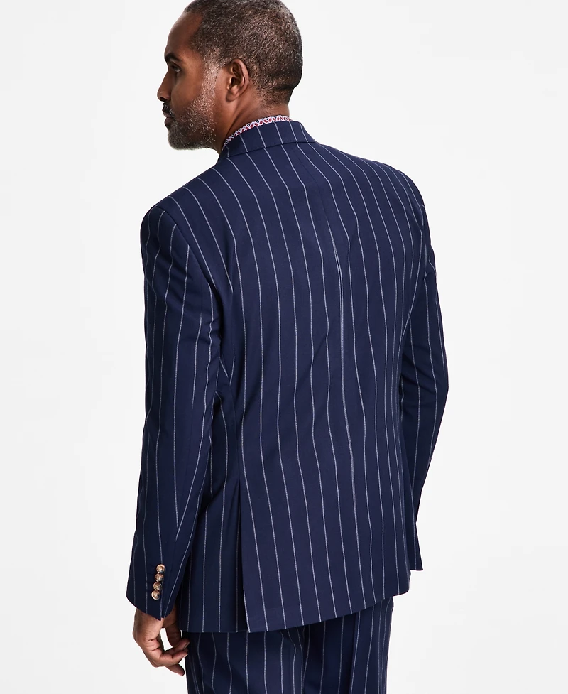 Tayion Collection Men's Pinstriped Double-Breasted Suit Jacket