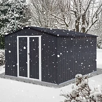 Streamdale Metal garden sheds 10ftx12ft outdoor storage sheds Dark-grey