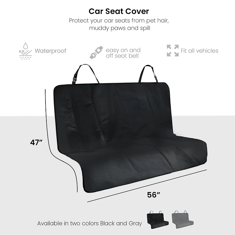 Co-Pilot Waterproof Dog Seat Cover for Back Seat - Pet Car Cover, Nonslip Bench Protector for Dogs