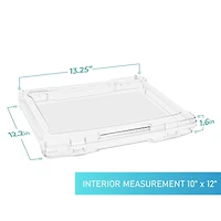 Sorbus Set of 12 Thin Clear Stackable Portable Project Case Fits 10"x12"