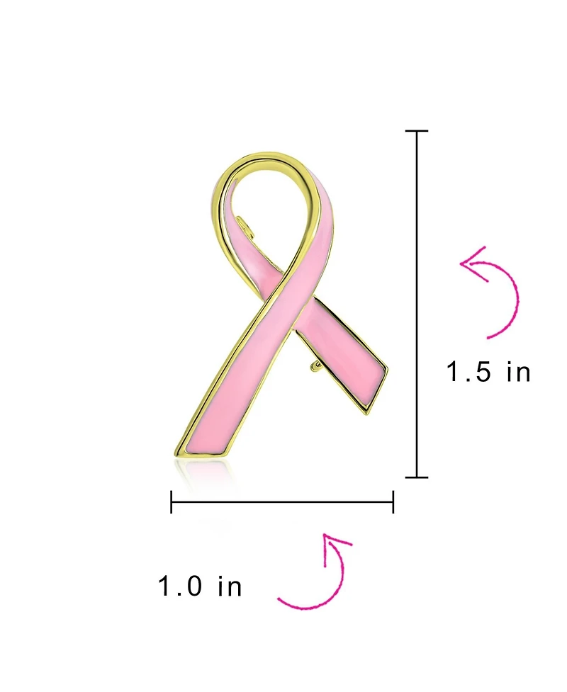 Bling Jewelry Prevention Pink Ribbon Breast Cancer Survivor Brooch Pin Gold Heart Accessory