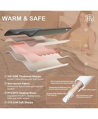 gaomon Tufted Sherpa Electric Heated Throw Blanket, 50" x 60"