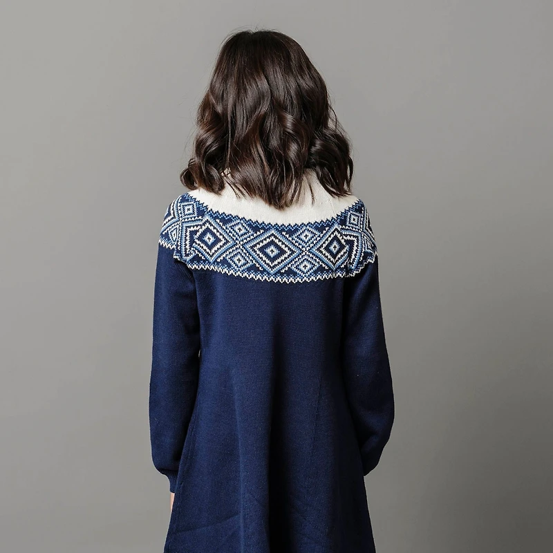 Hope & Henry Toddler Girls Organic Fair Isle Raglan Sweater Dress