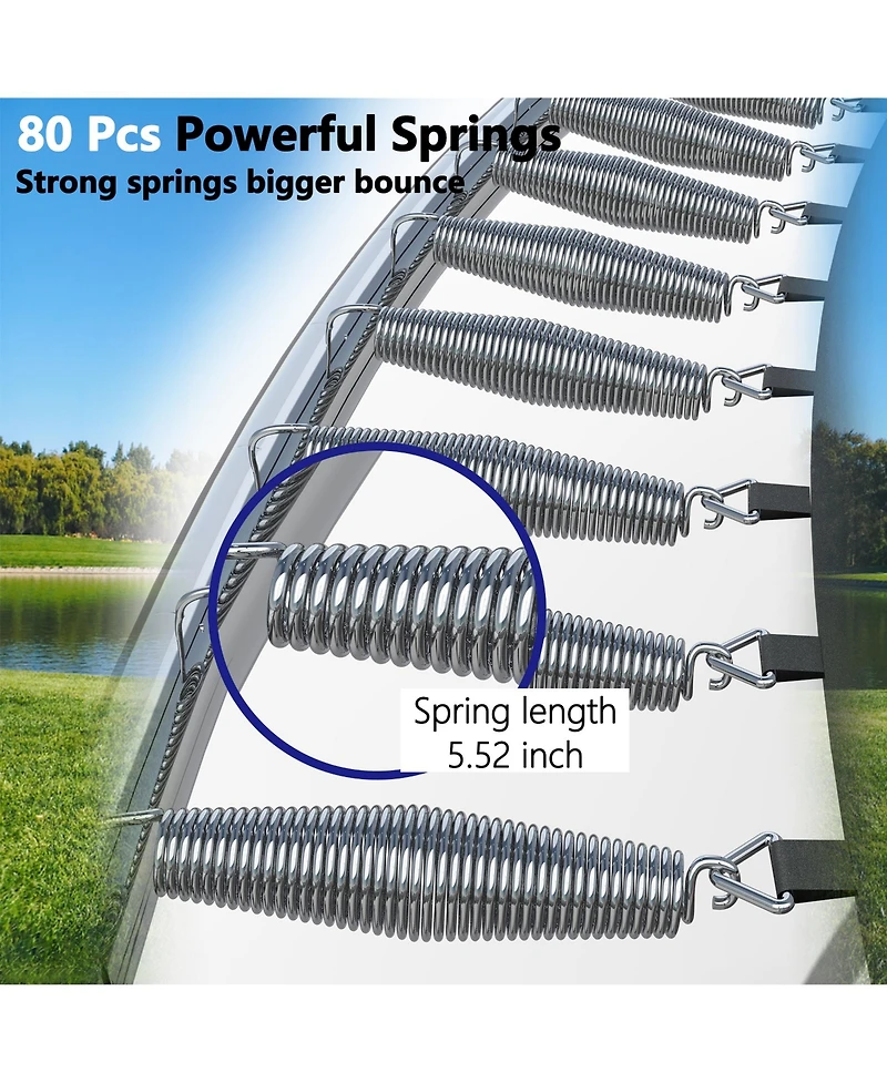 Streamdale Furniture 14FT Trampoline with Enclosure - Recreational Trampolines with Ladder