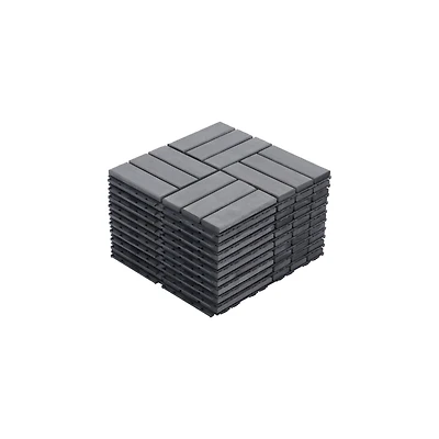 Streamdale Acacia Hardwoods Deck Tiles, 12" x 12", Light Gray