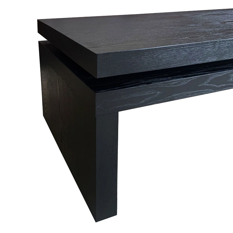 Streamdale Furniture Modern Coffee Table, Black Wooden Coffee Table, Rectangle Cocktail Tea Table for Living Room, 47.6" L 23.6" W 16.3" H