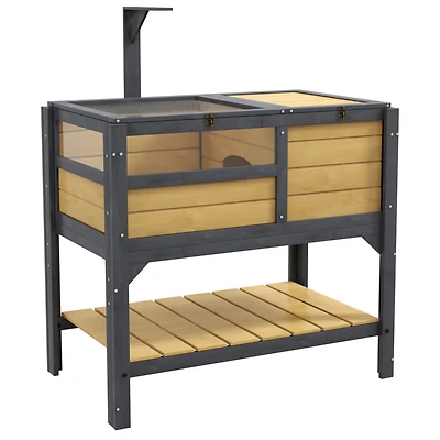 Streamdale Furniture Tortoise Habitat with Shelf Storage, Tortoise Enclosure with Weather Protection, Tortoise Gift Accessory, Reptile Enclosure with