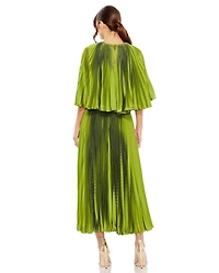 Mac Duggal Women's Pleated Caplet T-Length Gown Dress