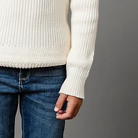 Hope & Henry Boys Organic Long Sleeve Herringbone Detail Crew Neck Pullover Sweater