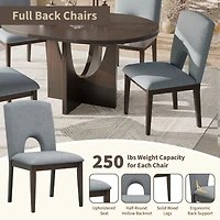 Simplie Fun Modern 5-Piece Extendable Round Dining Table Set with 16.2inch Removable Leaf for Small Places, Espresso+Gray